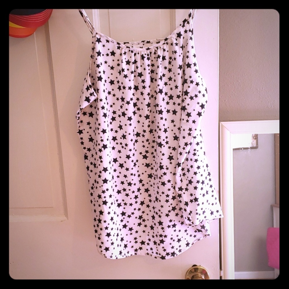 Navy and white tank top Medium never worn